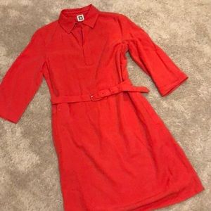 Anne Klein tangerine collared dress